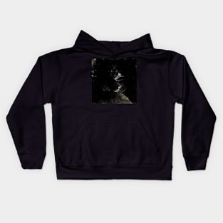 Digital collage and special processing. View from night dreams. Tunnels. Gray. Kids Hoodie